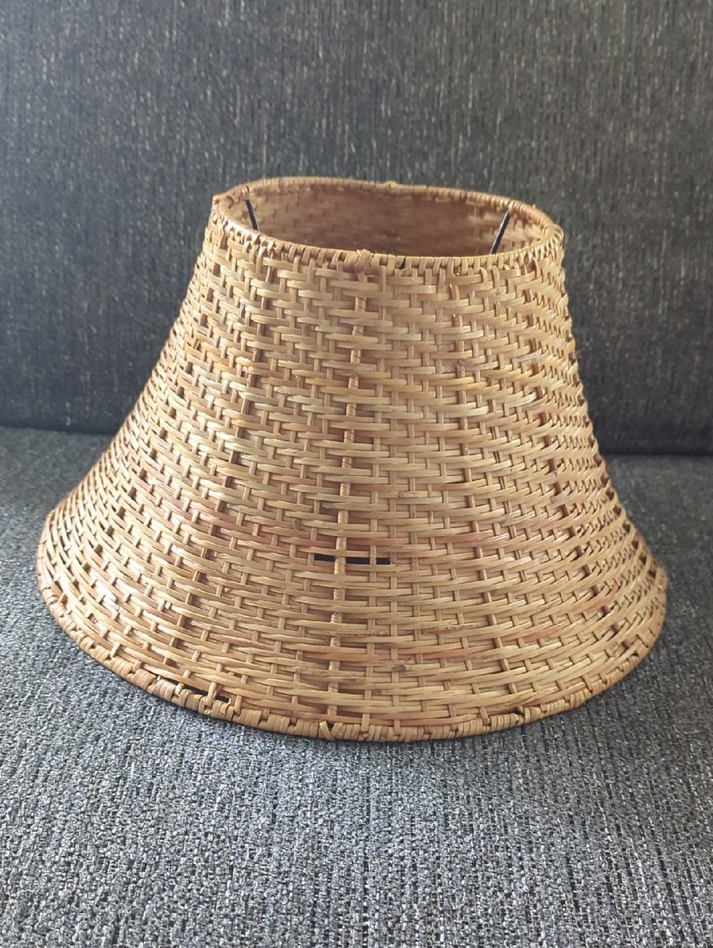 Vintage Woven Rattan Lamp Shade - Natural Tan